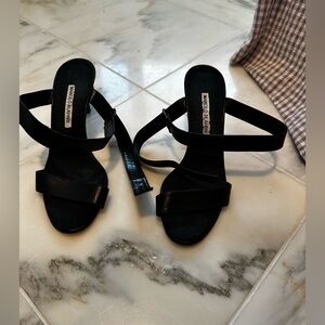 Manolo Blahnik Black strapped sandals heels 37.5
